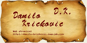 Danilo Kričković vizit kartica
